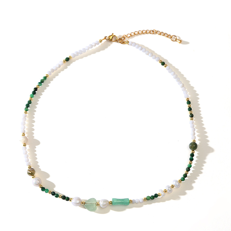 贝壳绿幽灵爱心玉髓天然珍珠项链轻奢饰品小众百搭气质复古锁骨链详情7