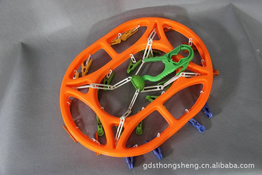 时尚24夹椭圆形晒架 24夹毛巾架 塑胶24夹晾晒架详情4