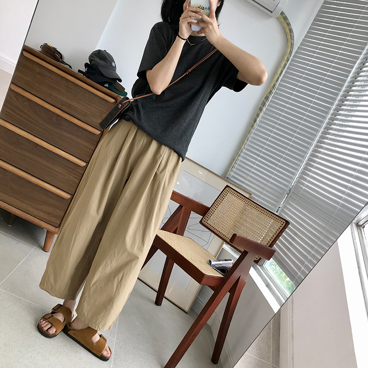 巨百搭轻薄透气酵洗棉小个子奶奶裤九分宽松显瘦休闲裤女夏季薄款详情25