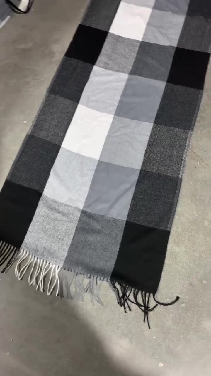 Checkered scarf in European, American and British style, fashionable for autumn and winter commuting, versatile and warm, ins cross-border faux cashmere student shawl pic 16