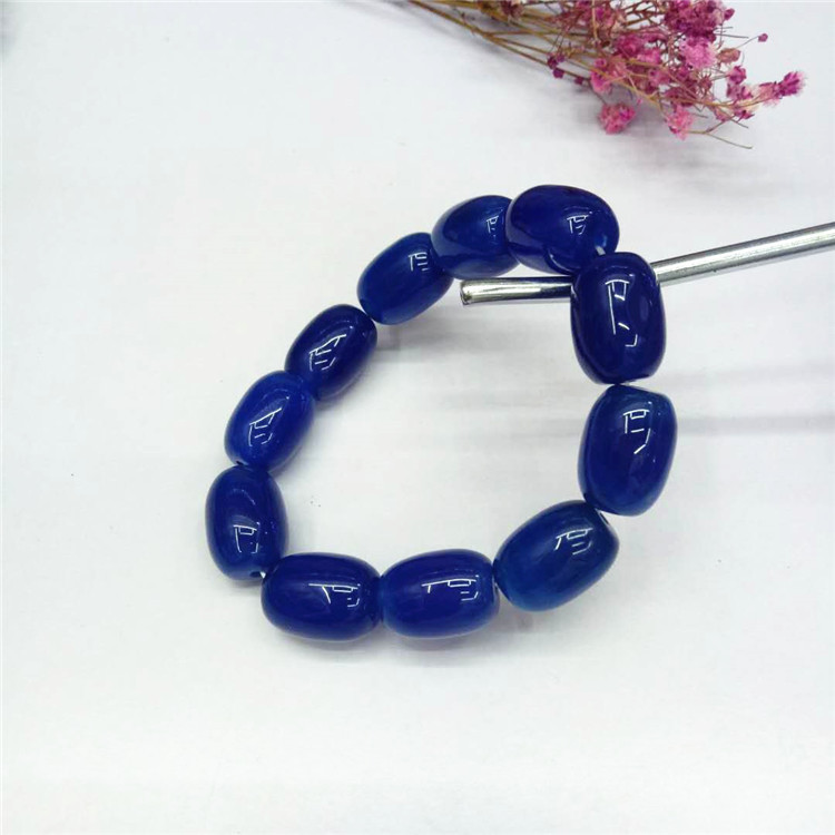 The new popular jewelry, natural blue agate bucket bead bracelet, DIY drum bead and natural stone bracelet, is selling well pic 7