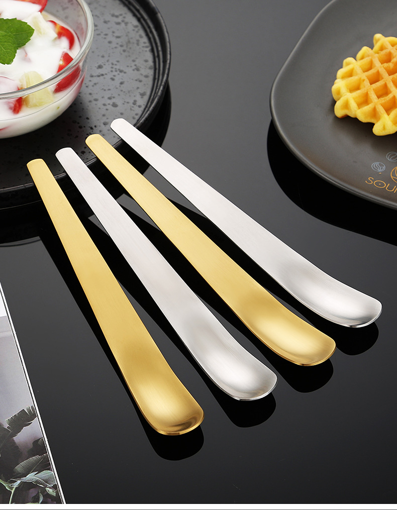 304不锈钢勺子雪糕勺长柄搅拌勺日式平头吃饭甜品蛋糕勺冰淇淋勺详情16