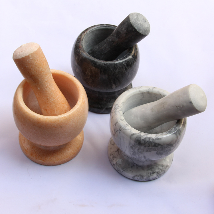 Marble garlic mortar is a traditional grinding vessel pic 1