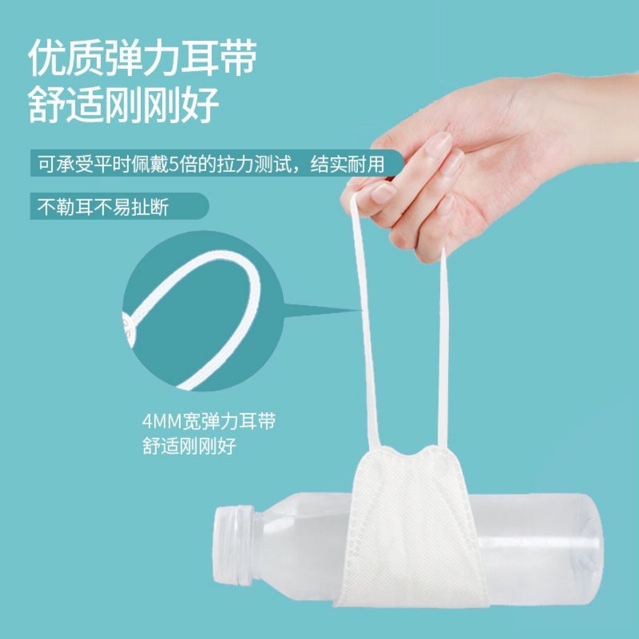 鱼型kn95四层防护3D立体修脸显瘦透气不花妆黑白两色可选口罩批发详情4
