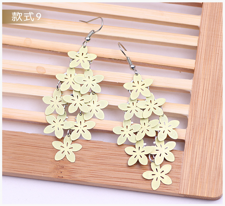 New fashionable and fresh floral color-blocking earrings and pendants, multi-layered eco-friendly tassel earrings and other DIY accessories pic 15