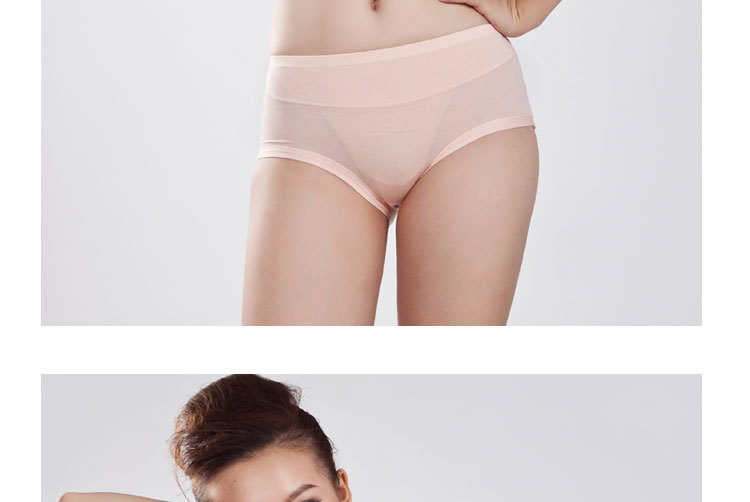 夏季莫代尔棉质女士内裤特大码无痕中高腰加肥性感女式三角裤胖mm详情18