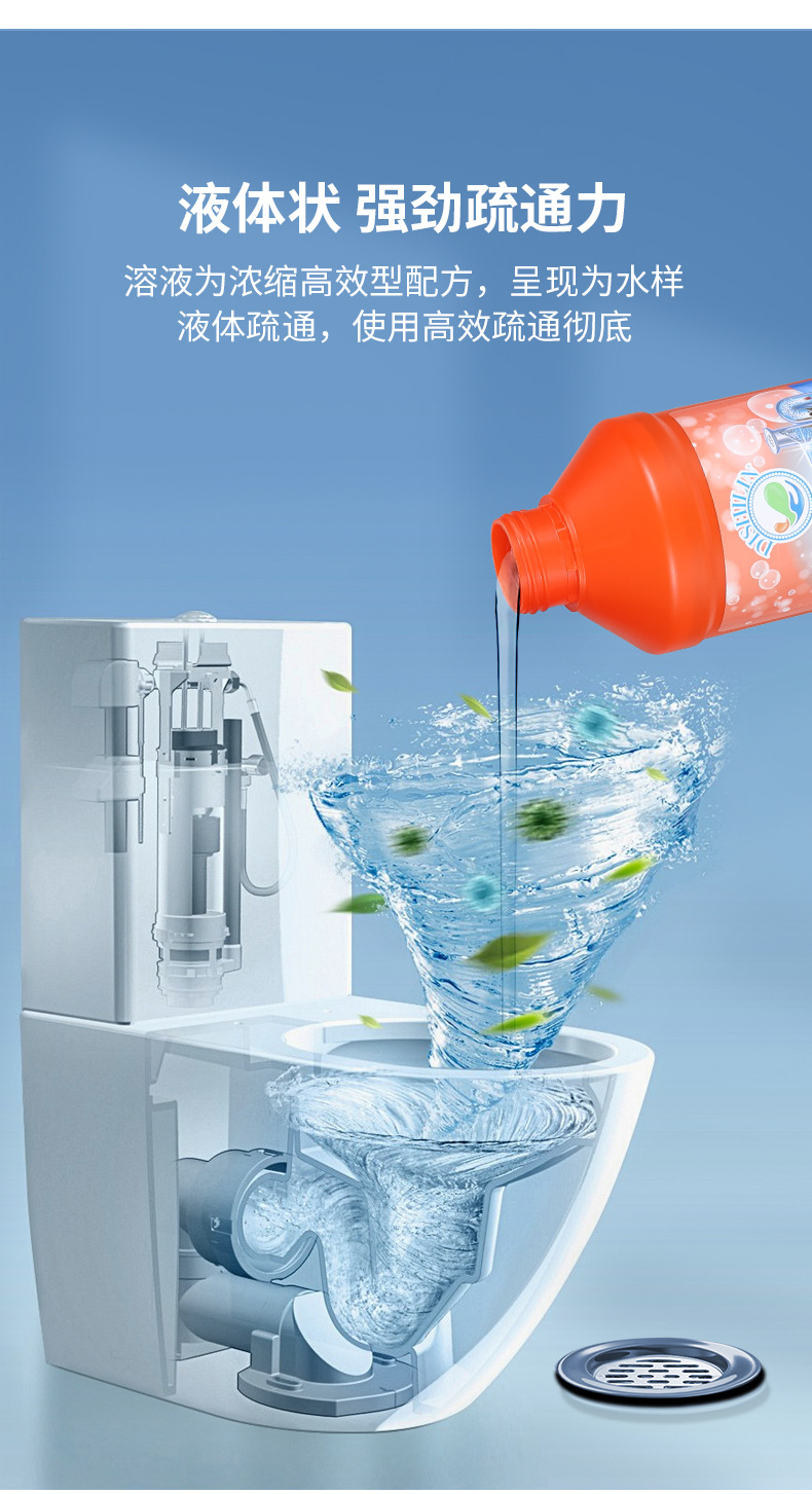 DISHILIN/蒂诗琳 通下水道管道疏通剂厨房油污强力溶解神器除臭详情6