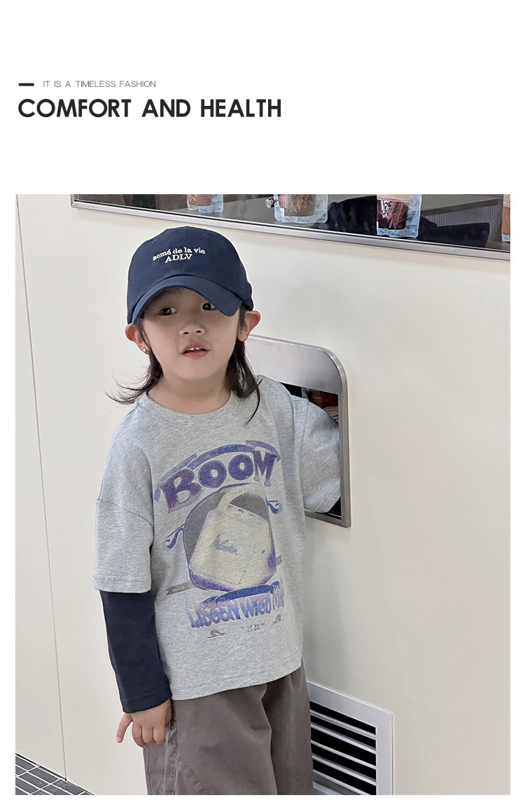 儿童春秋百搭时尚洋气印花圆领打底宽松长袖T恤242196详情6