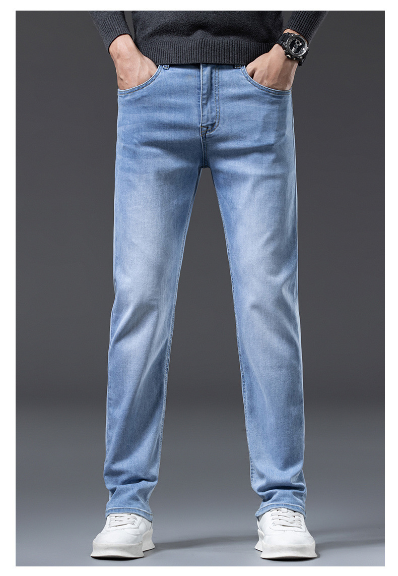高端潮流牛仔裤男士秋冬新款轻奢时尚修身小脚百搭弹力休闲长裤子详情29