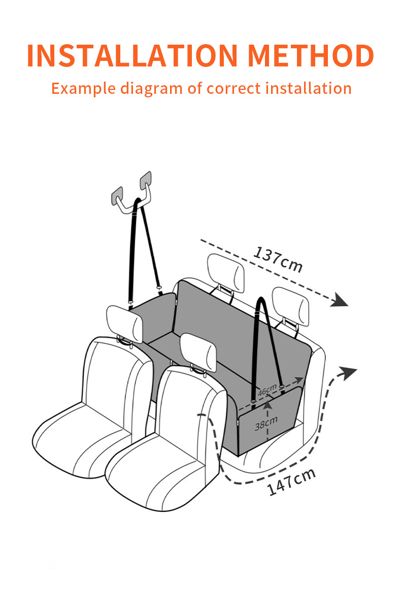 新款跨境狗狗汽车后坐垫宠物车后排防抓防脏宠物垫户外宠物车垫子详情9