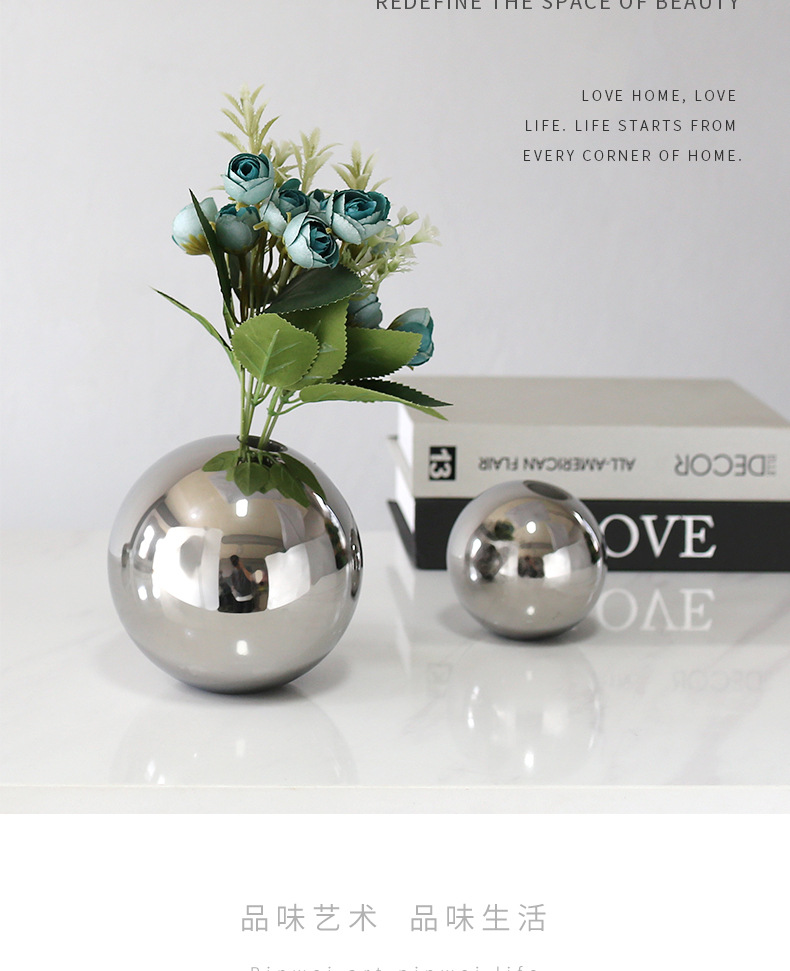 Modern and simple crystal vases, dry flower arrangements for the living room, Nordic light luxury flower vases, soft furnishings for the dining table, creative decorative items pic 28