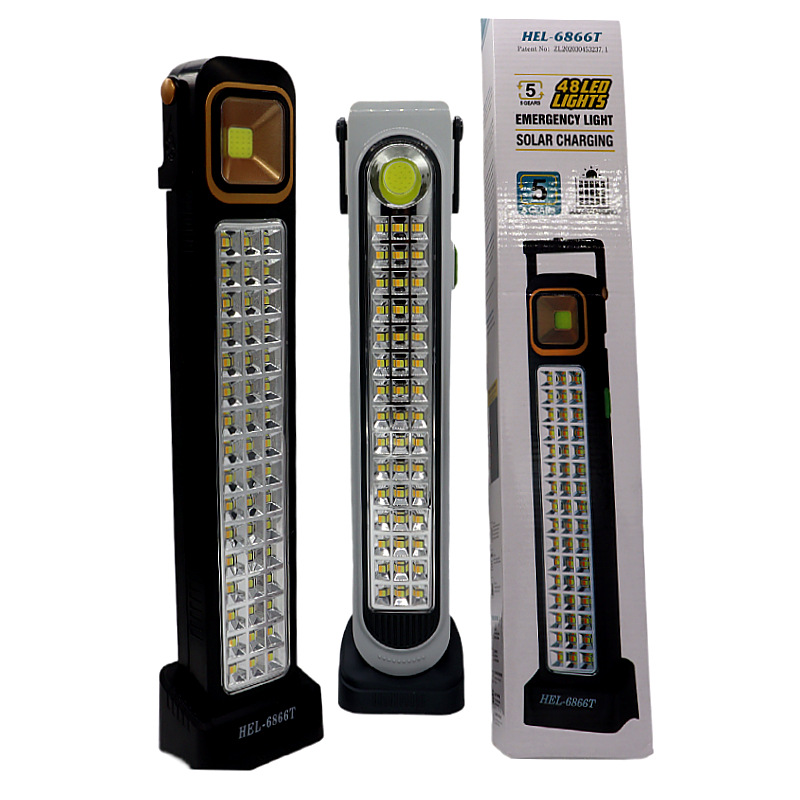 太阳能充电手提探照灯 户外家用便携led应急灯多功能手电筒批发详情1