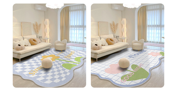 小清新四季通用卧室满铺毯家用柔软仿羊绒地毯吸水防滑客厅地毯详情14