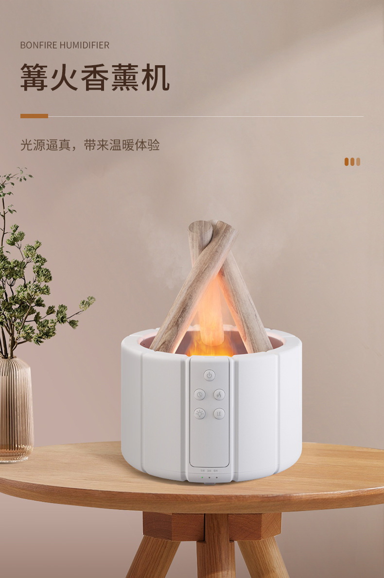 Cross-border 2024 New creative simulation flame aroma diffuser, aroma diffuser for home, office and desktop flame humidifier pic 8