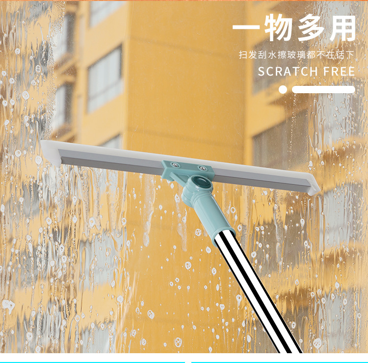 家用52cm推水刮地刮不锈钢扫把 商用硅胶胶条一冲即净免手洗地刮详情2