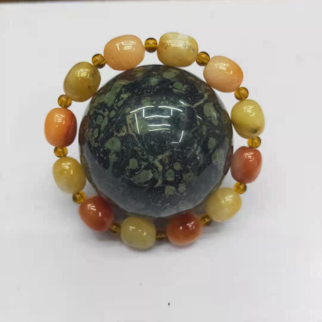 Jewelry and accessories Xinjiang golden thread jade drum bead and jujube bead combination bracelet diy Buddhist prayer bead bracelet manufacturer wholesale factory price pic 9