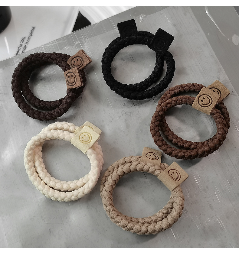 韩国锁链皮筋可爱笑脸少女扎头发绳发圈高弹力简约气质头绳发饰详情41