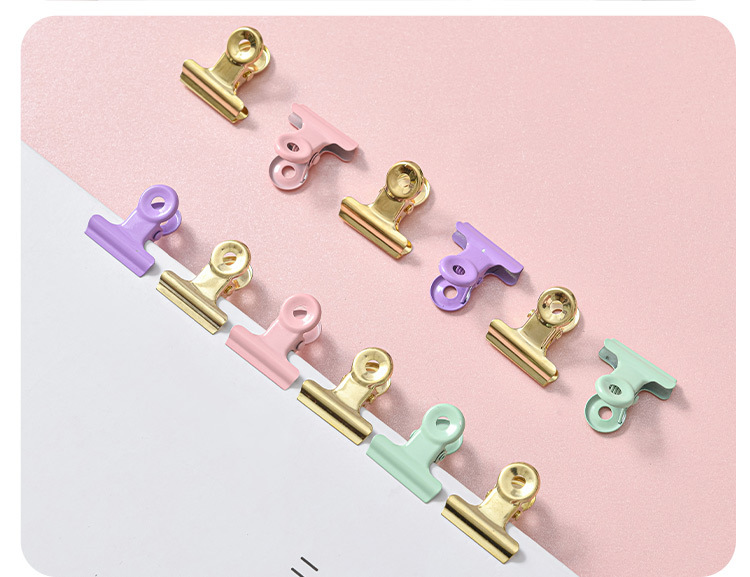 Macaron-colored large flat four-compartment box, golden stationery set, book holder, thumbtack, paperclip combination, small stationery set pic 12