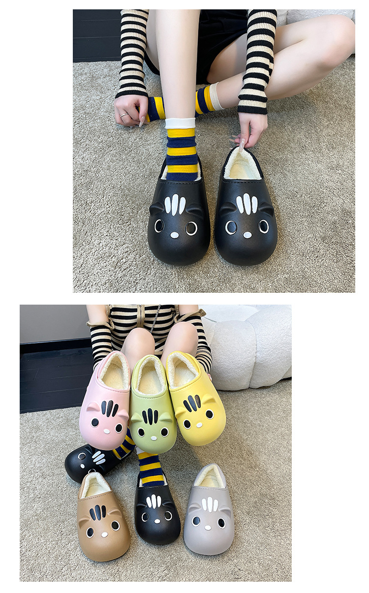 防水棉拖鞋女冬季家居室内防滑毛拖加绒拖鞋包跟厚底棉鞋男士批发详情22