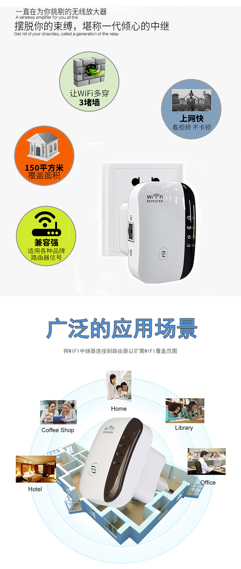 WiFi signal amplifier, home enhanced wireless network amplifier, wall-penetrating king router extender, repeater pic 18