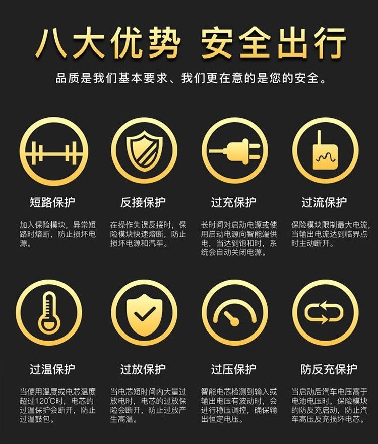 12V car emergency start power supply, ignition and air pump all-in-one machine, car rescue battery, power bank, jumper pic 8