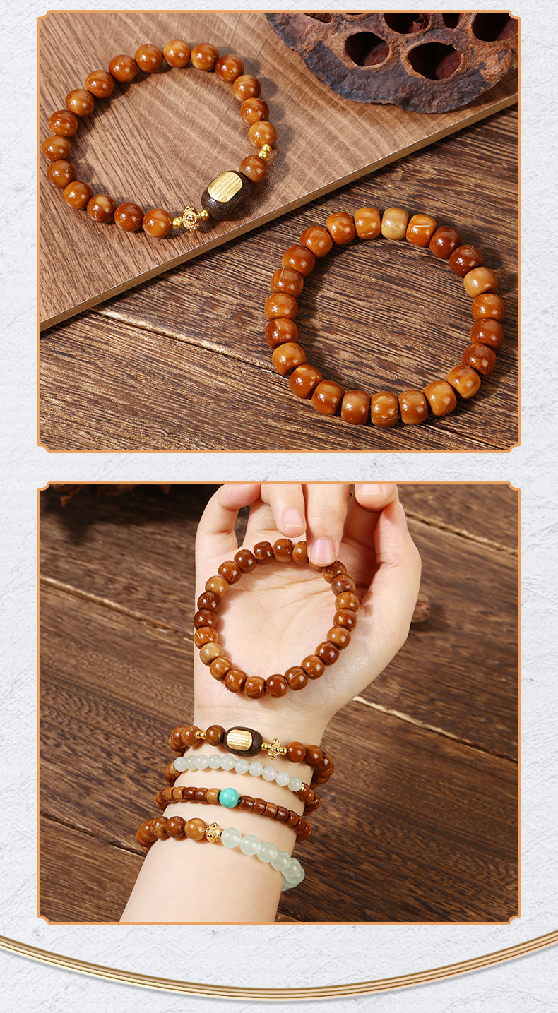 原创库克散珠手串男香灰琉璃手饰品老山檀菩提佛珠手链藏式手绳女详情22