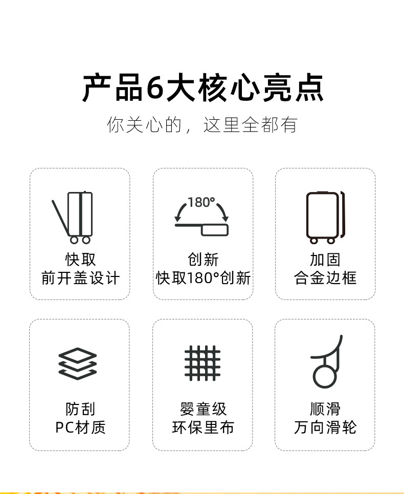 Wholesale of multi-functional aluminum frame suitcases, PC front opening pull rod travel cases, combination cases and swivel wheel carry-on cases pic 2