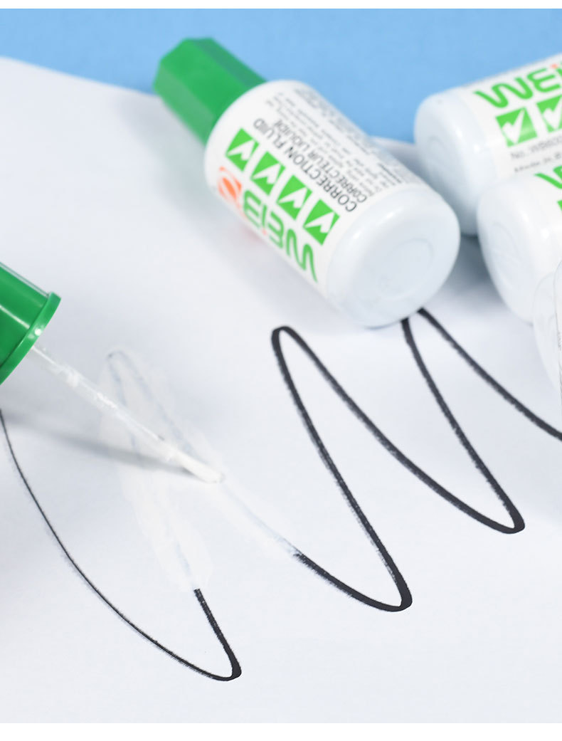 Weibo Creative Learning Stationery with brush heads, screw caps, small green bottles, correction fluid, correction fluid, office and study indelible pic 9