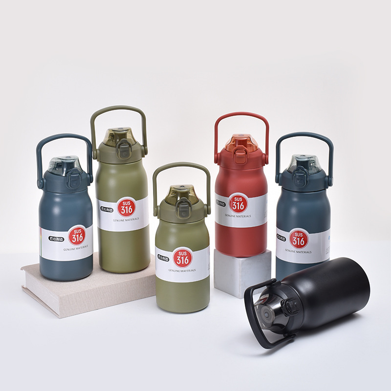 新款316不锈钢大容量保温壶双层真空便携式户外旅行带吸管保温杯详情2