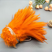 源头厂家供应5-6白项毛鸡毛卷 头花胸花DIY道具服装辅料 彩色羽毛详情2