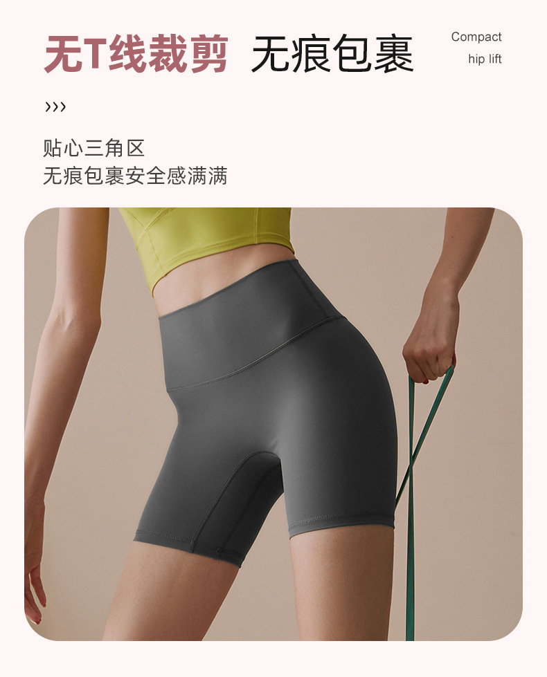 lulu sports shorts for women wholesale summer running sports anti-exposure base high-elasticity tight yoga three-inch pants for women pic 4