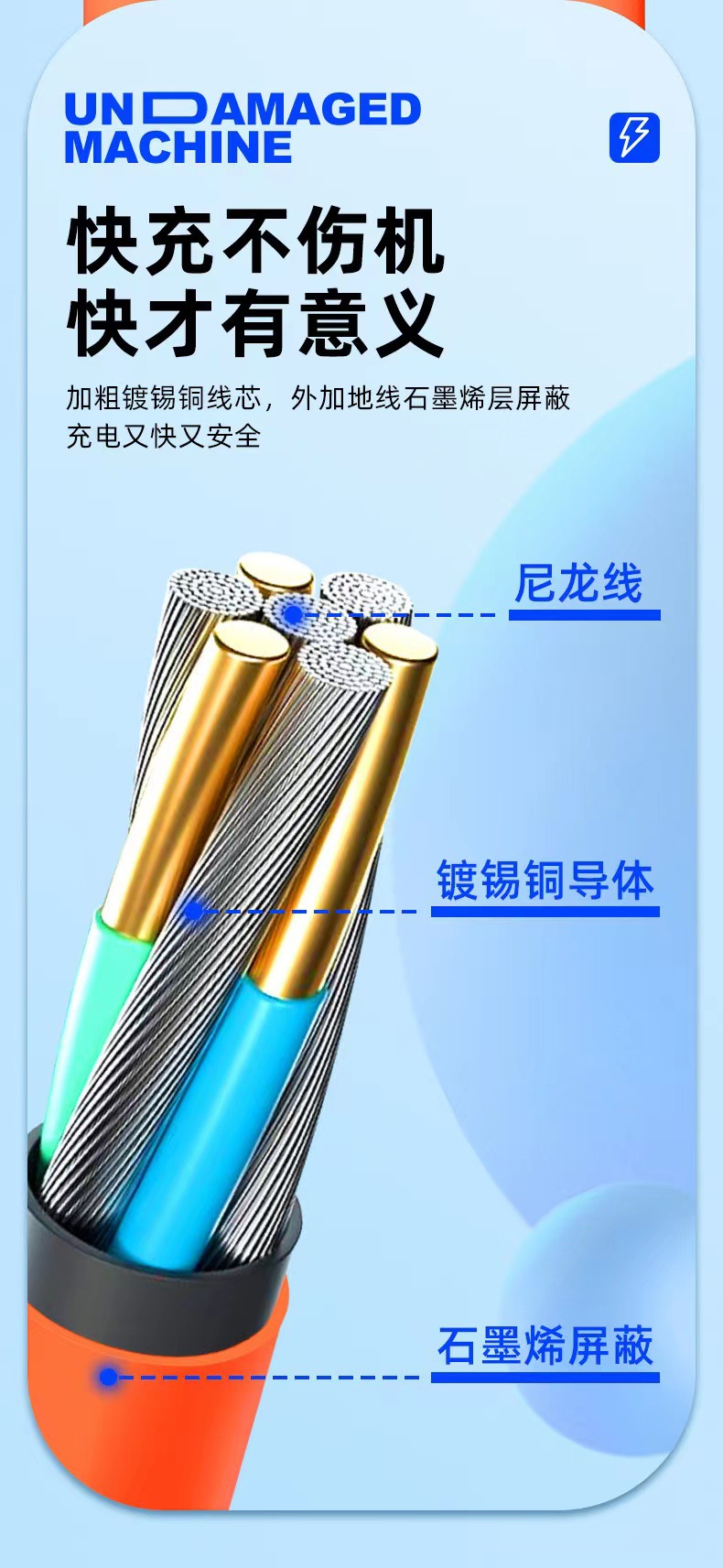 厂家批发一拖三机客数据线充电线三合一type-c120W超级快充数据线详情13