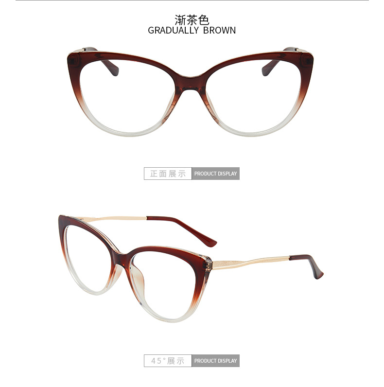 New fashionable anti-blue light glasses, cross-border European and American cat-eye frames, ins retro photosensitive color-changing glasses pic 15