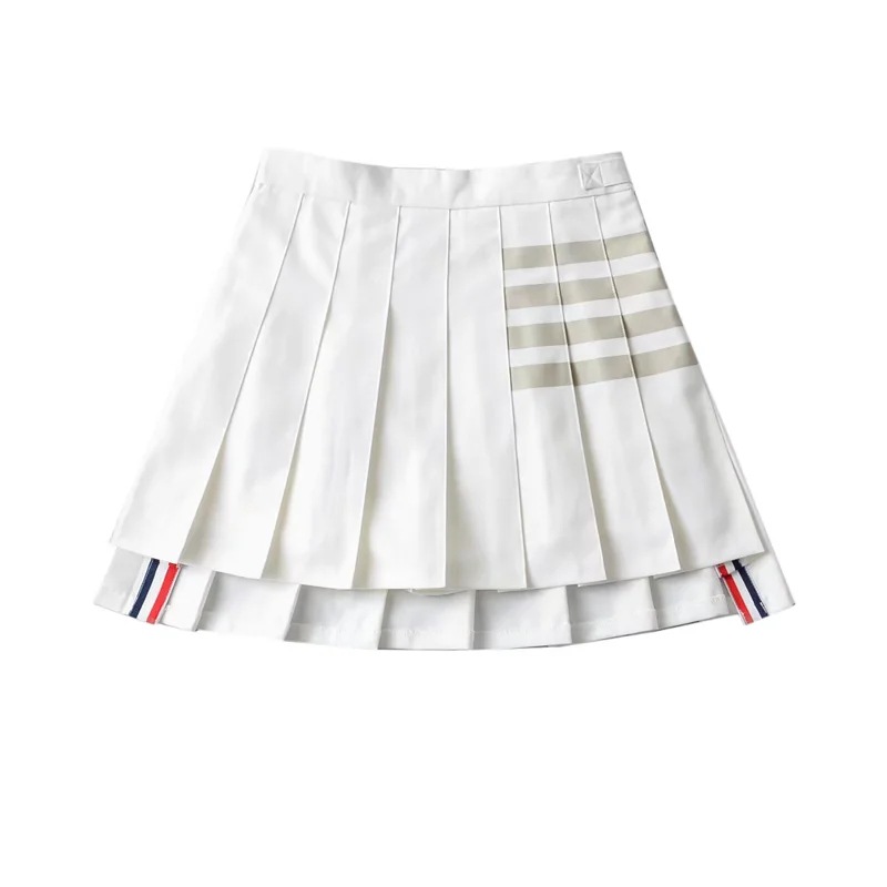 The new TB college style four-bar high-waisted pleated skirt in the summer of 2019 in Europe and America is A bestseller. The A-line skirt is short in the front and long in the back to prevent exposure pic 38