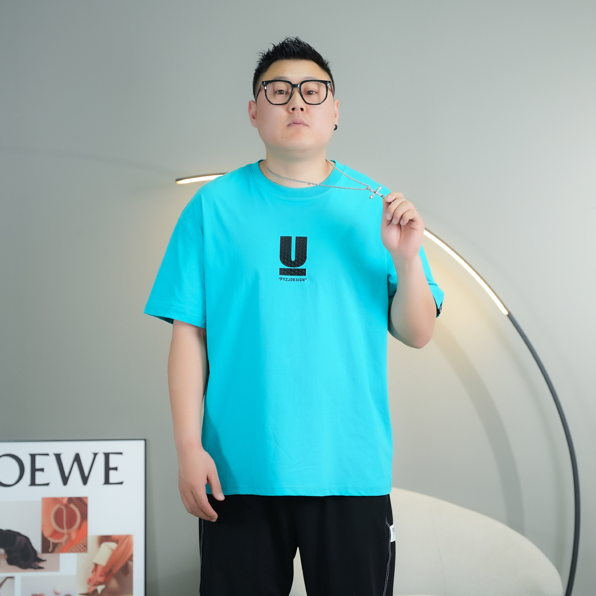 胖蝈蝈大码短袖男款夏季宽松大码t恤男加肥加大男士休闲子半袖详情20