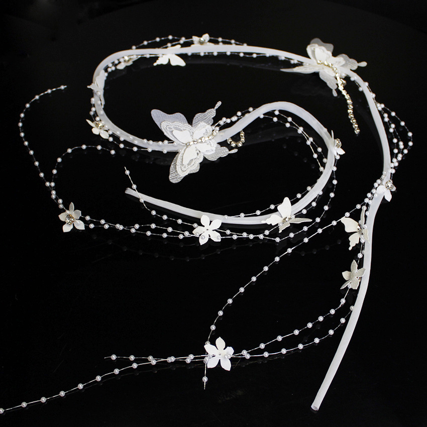 Factory stock of bride pearl hair bands, handcrafted pearl crystal hair accessories, female photo studio photo shoot headwear and accessories pic 3