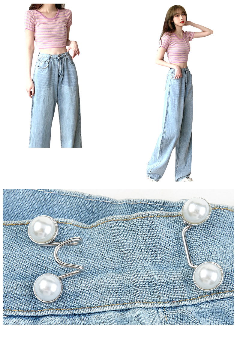 This jeans waist-cinching tool is detachable and tool-free. The waistline can be adjusted from large to small. It features adjustable metal button-free buttons pic 7