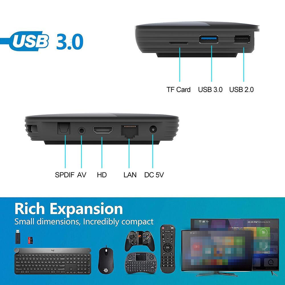 صندوق HK1 Box S905x3 أندرويد 9.4G +128GB جهاز تشغيل الشبكة بلوتوث TVBOX pic 9