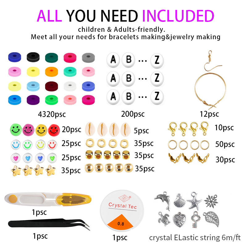 Cross-border new product: 6mm soft ceramic bead 24-compartment box set of colored round pieces Bohemian-style jewelry bracelet DIY accessories pic 2