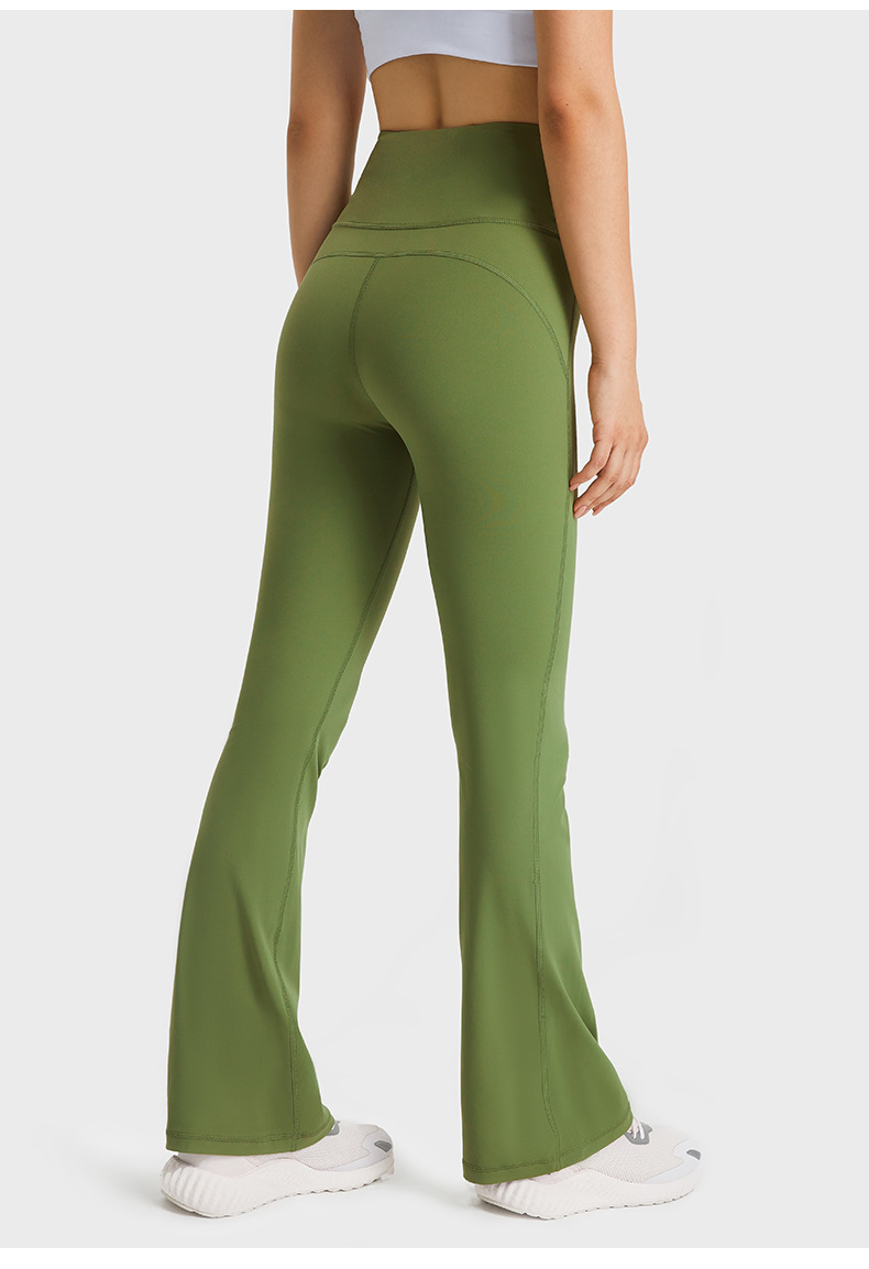 New versatile flared pants for outerwear, fashionable, slimming, elastic high-waisted, hip-lifting, nude yoga pants for women DL204 pic 30