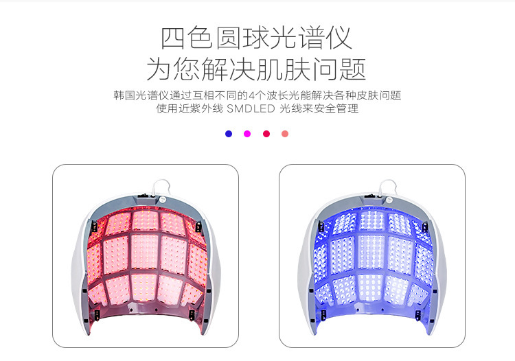跨境折叠七彩光谱大排灯美容院仪器LED红蓝光子面罩彩光机美容仪详情6