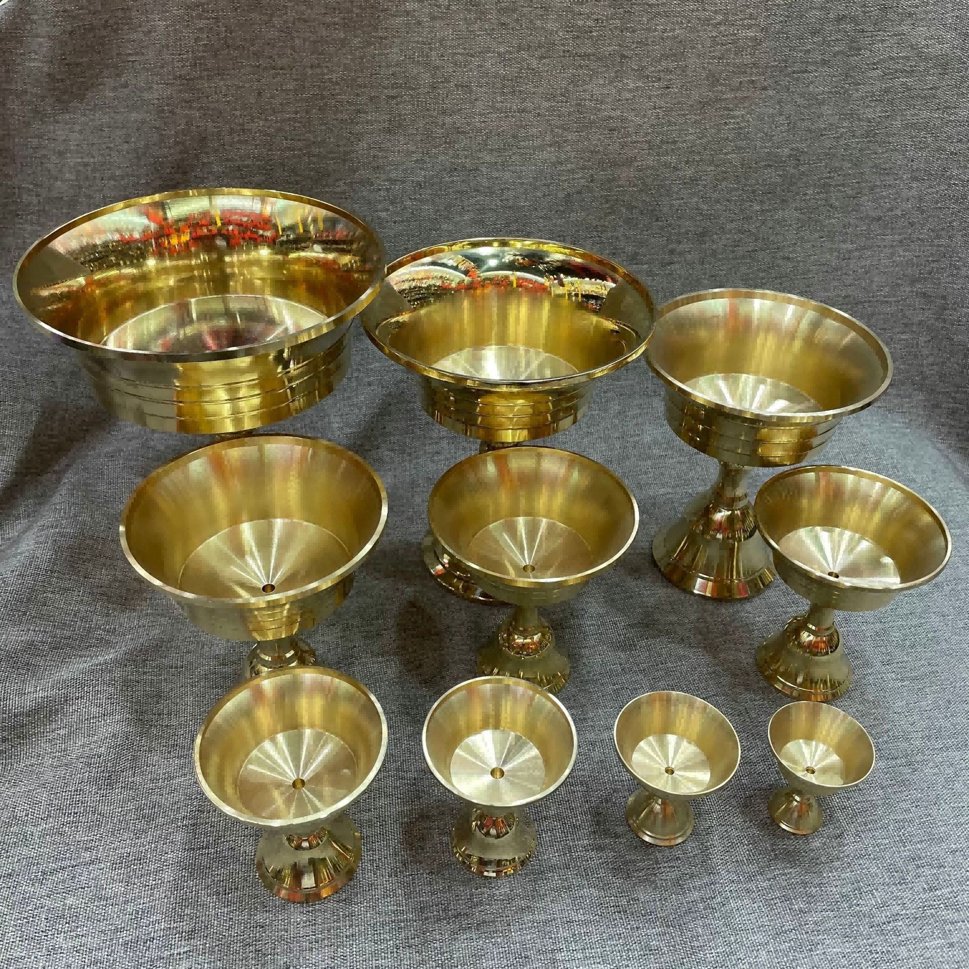 Pure copper butter lamp base, thickened candlestick, high-legged, household solid and liquid dual-purpose oil lamp for offering in front of Buddha pic 6