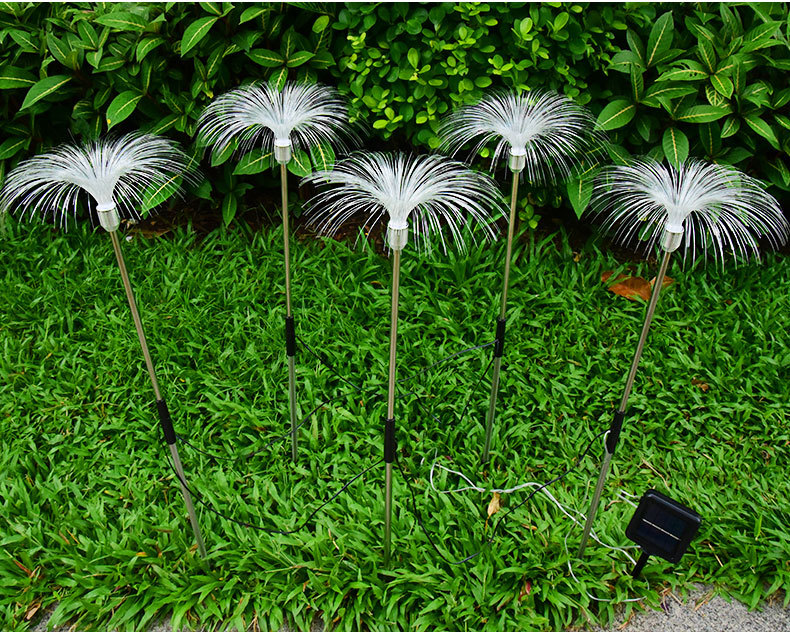 RGBled solar lights, courtyard decoration, seven-color optical fiber jellyfish lights, meteor shower atmosphere, festival lights pic 13