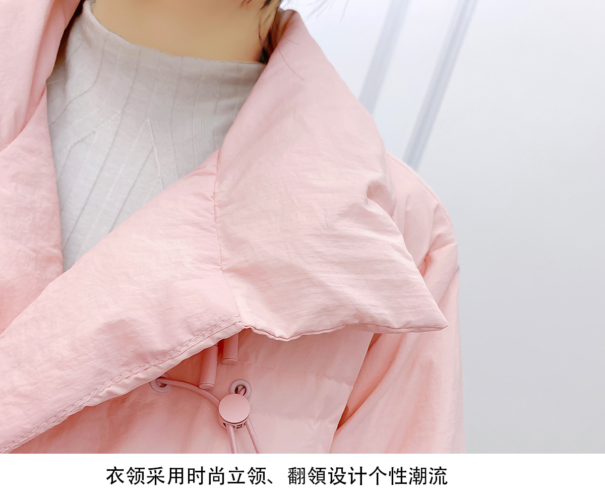 韩系仙女牛角扣羽绒服女洋气短款新款韩版宽松白鸭绒面包服外套潮详情7