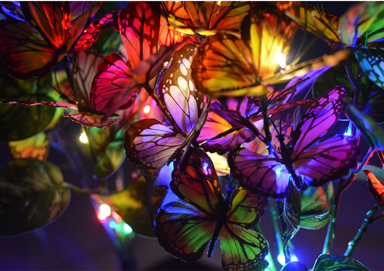 亚马逊太阳能蝴蝶花灯庭院地插灯户外草坪灯led景观灯仿真装饰灯详情8