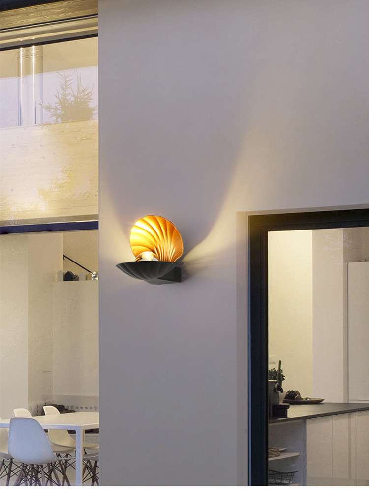 Shell wall lamps, outdoor waterproof, hotel, homestay, villa, courtyard, corridor, aisle, balcony, bedside, bedroom decorative lights pic 6