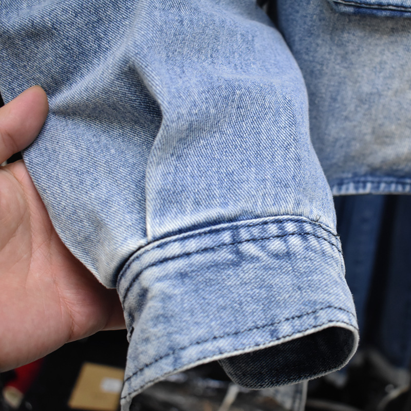 冬季刺绣烫钻超大真狐狸毛毛领90白鸭绒可拆内胆牛仔羽绒服详情25