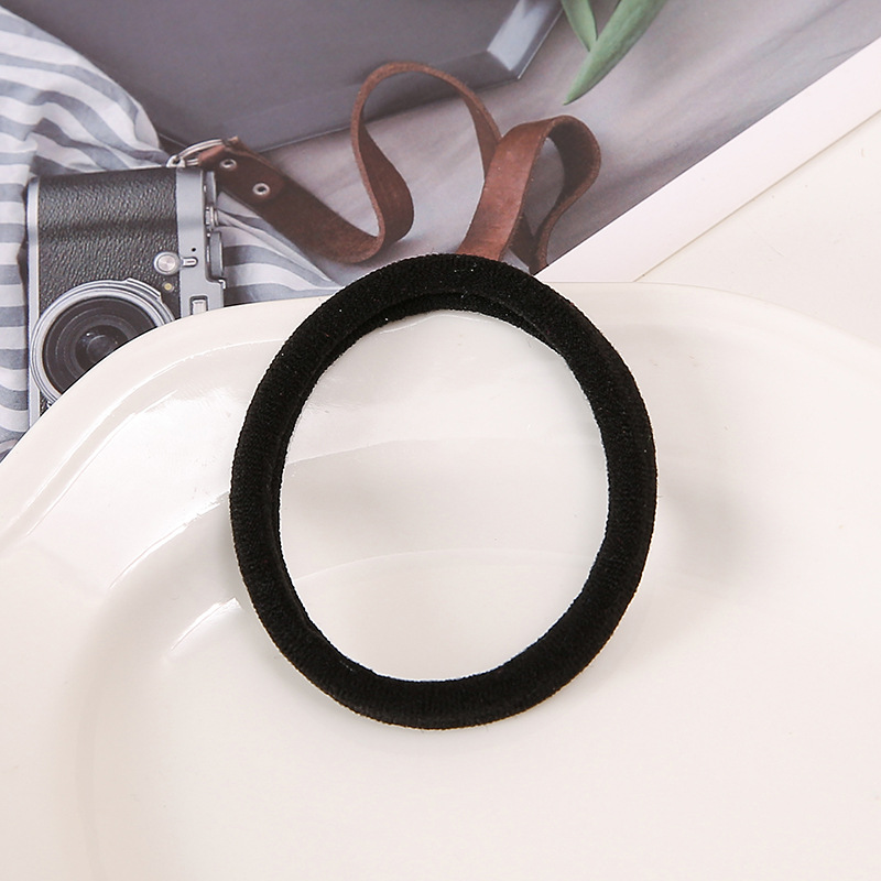 Wholesale of large colored towel loops, seamless adult rubber bands, high-elasticity ponytail tie, hair bands, headwear and hair ties pic 23