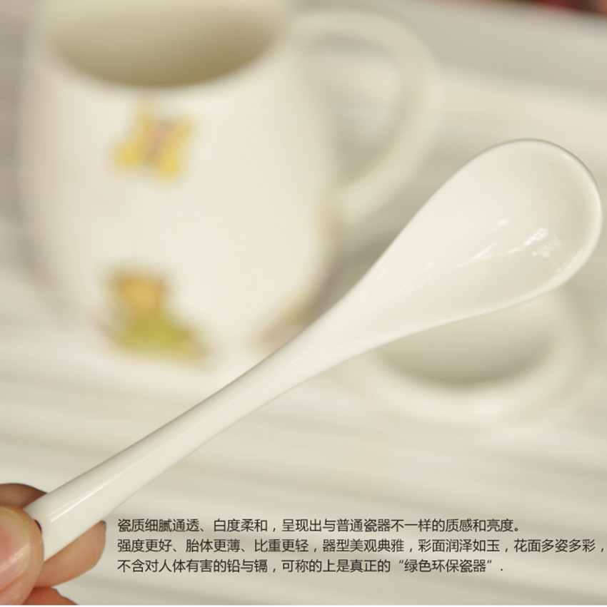 zakka批发 韩式实陶瓷勺 杯子配件 调羹/搅拌勺 咖啡勺子详情8