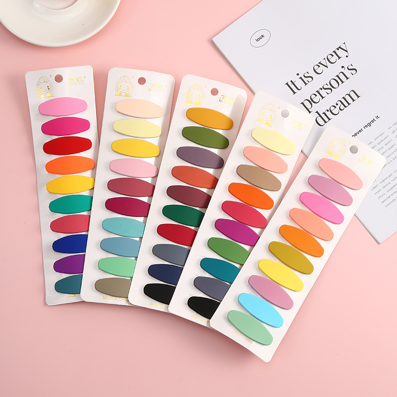 跨境亚马逊 磨砂椭圆夹弧形夹 发夹发饰 DIY头饰多样bb夹配件批发详情1